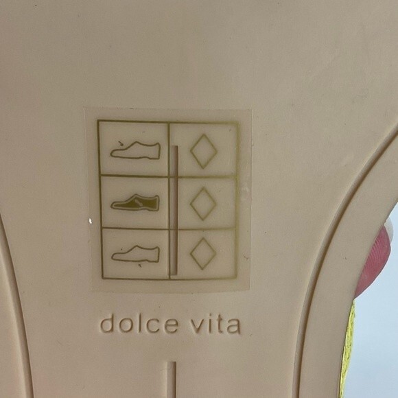 Dolce Vita Yellow Slide Sandal Isaac Flats Sz 9.5 Citron Croco Embossed - Picture 8 of 10